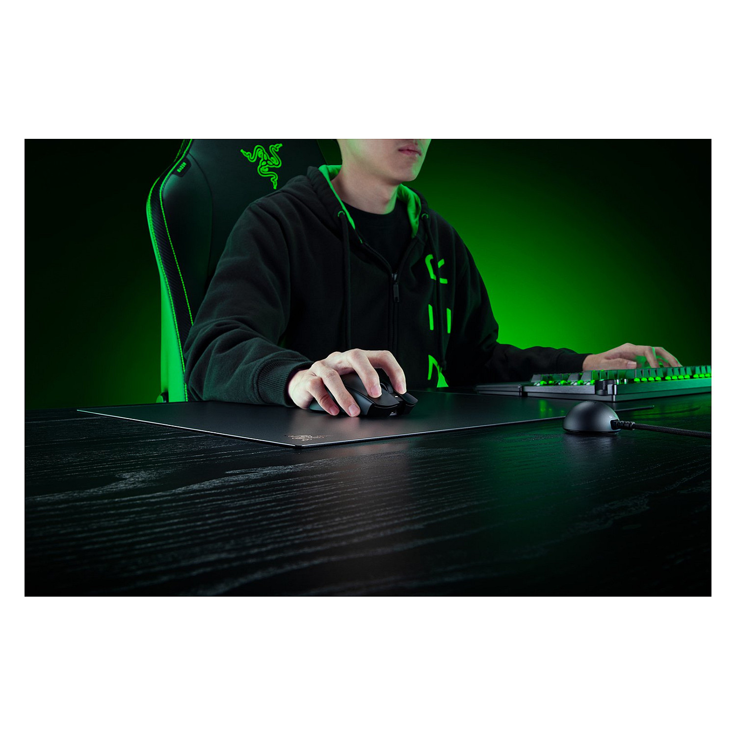 Gaming podloga za miš RAZER Atlas (kaljeno staklo), crna boja-4