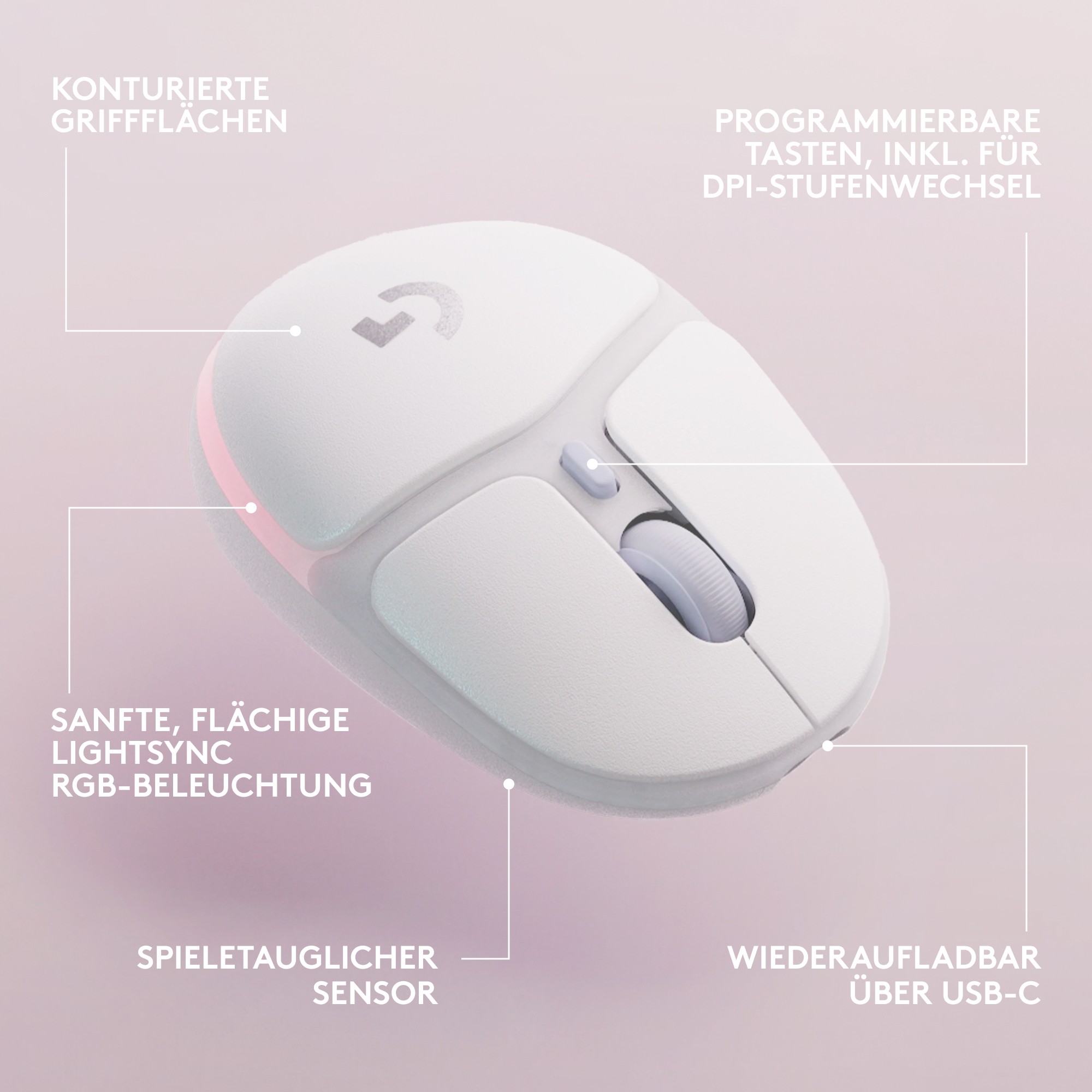 Miš LOGITECH G705 bežični gaming (Off-White)-9