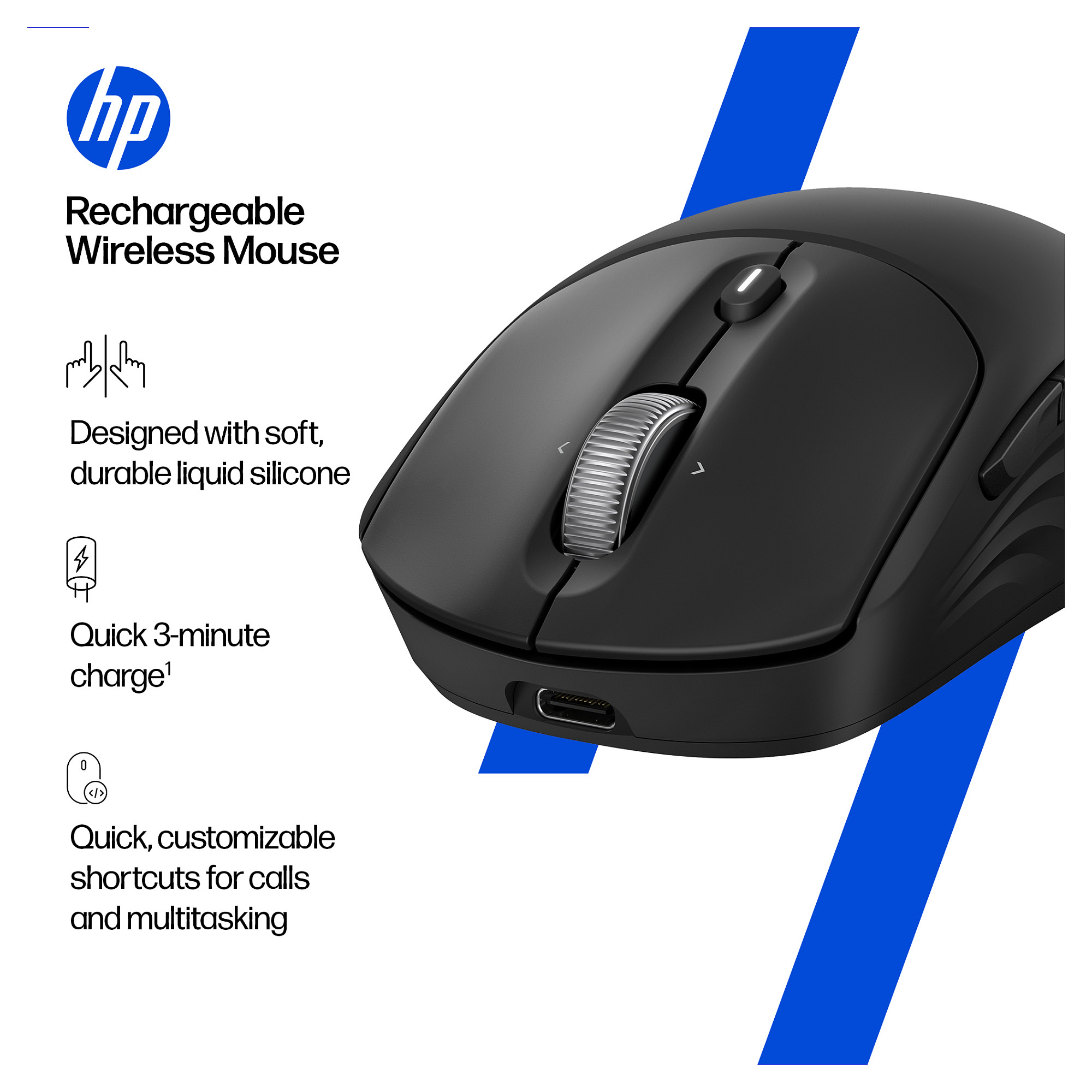 Bežični miš HP 705 Multi-Device Rechargeable, srebrna boja-4