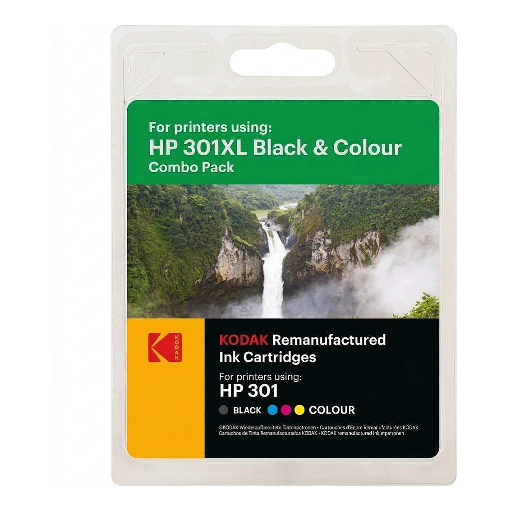 Komplet obnovljenih tinti KODAK zamjenski za HP 302XL (crna + trobojna)-0
