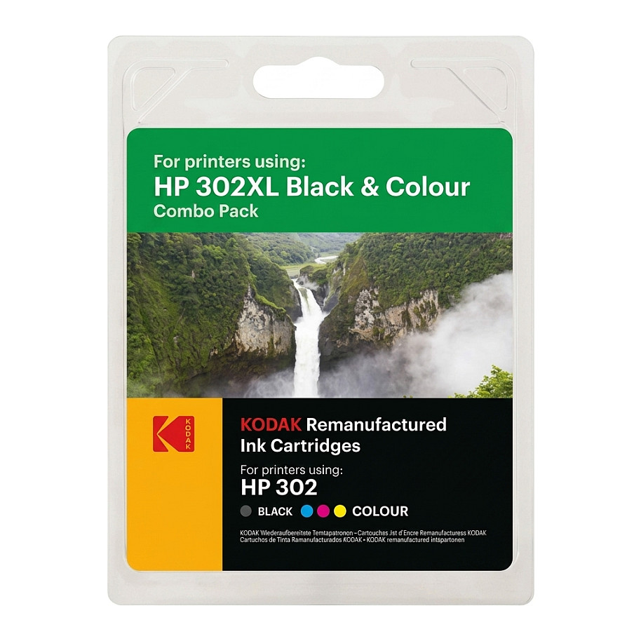 Komplet tinti KODAK zamjenski za HP 302XL (crna + boja)-0