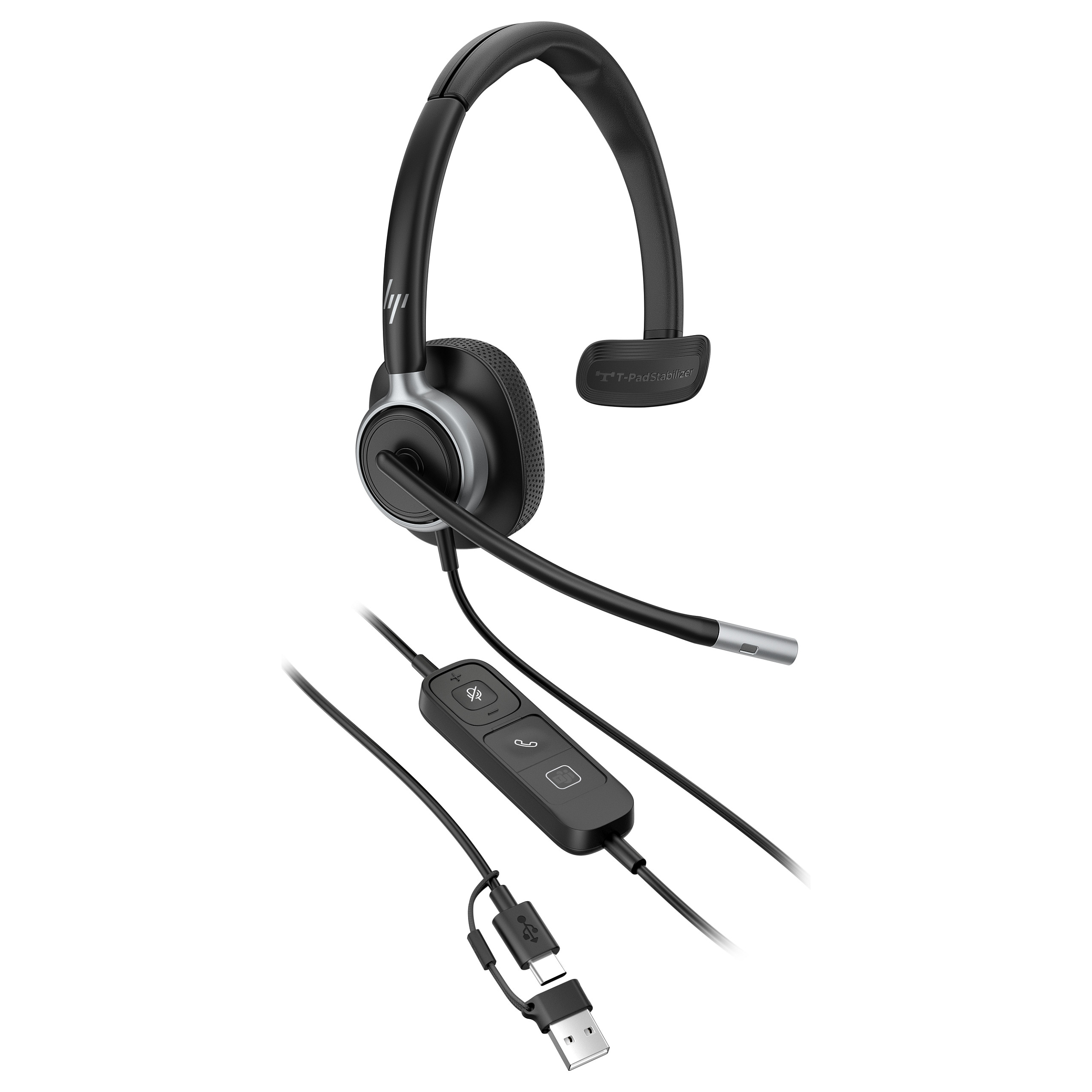 Slušalice HP Poly Mission 615 (žične, USB-C, mikrofon, crne)-12