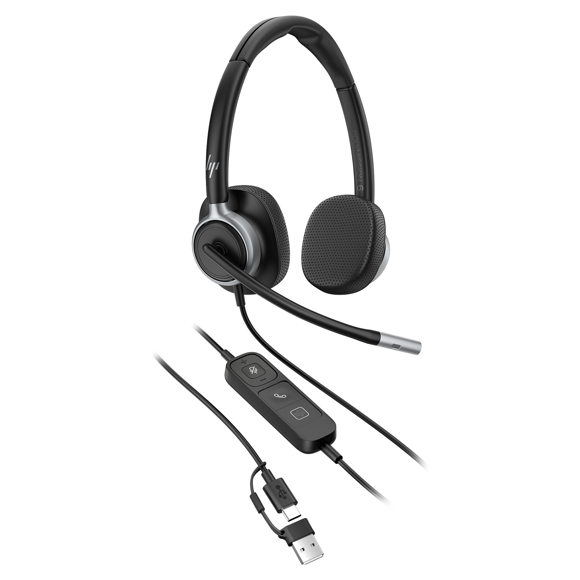Slušalice HP Poly Mission 615 (žične, USB-C, mikrofon, crne)-2