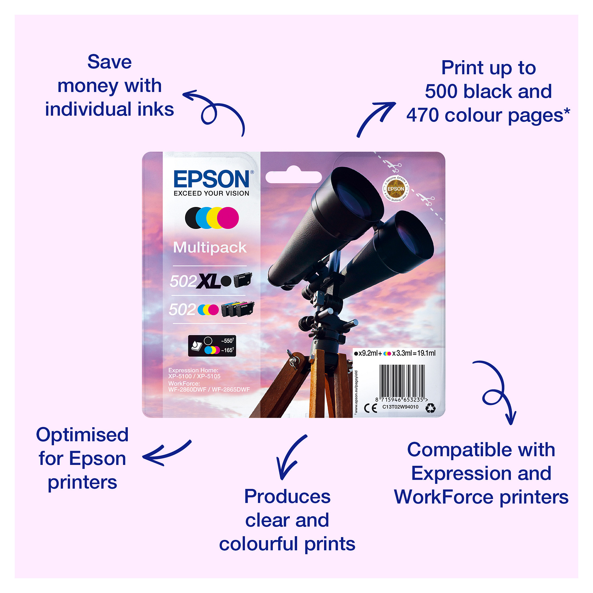 Tinta EPSON 502XL Multipack (4 boje)-1
