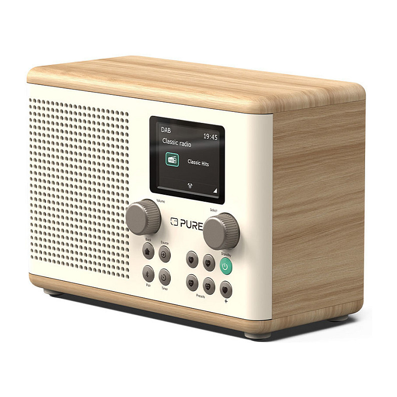 Digitalni radio PURE Classic H4 (DAB+/FM, Bluetooth 5.3, 10 W, bijela/hrast boja)-1