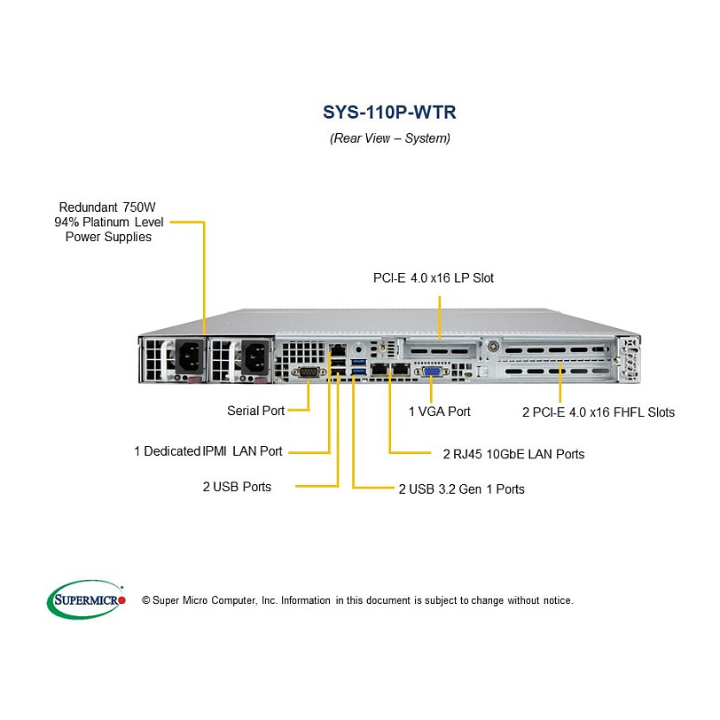 Barebone Server SUPERMICRO SYS-110P-WTR-4