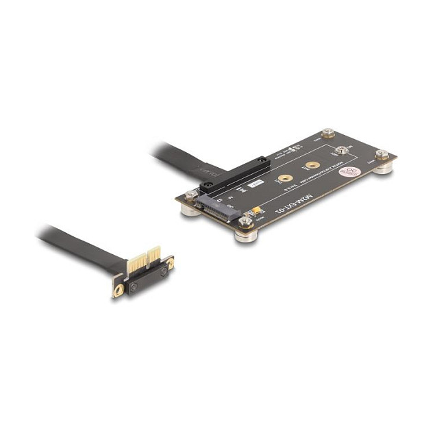 Delock Adapter PCIe 3.0 x1 Stecker 90Â° gewinkelt zu M.2 Key M Buchse mit Kabel 10 cm