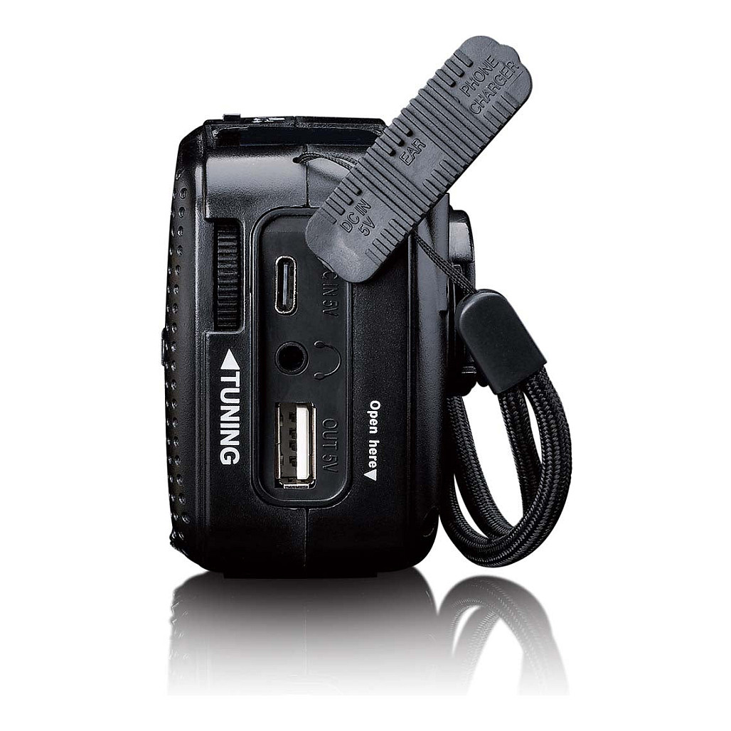 Solarni radio s ručicom LENCO MCR-113BK (Powerbank, svjetiljka), crna boja-5