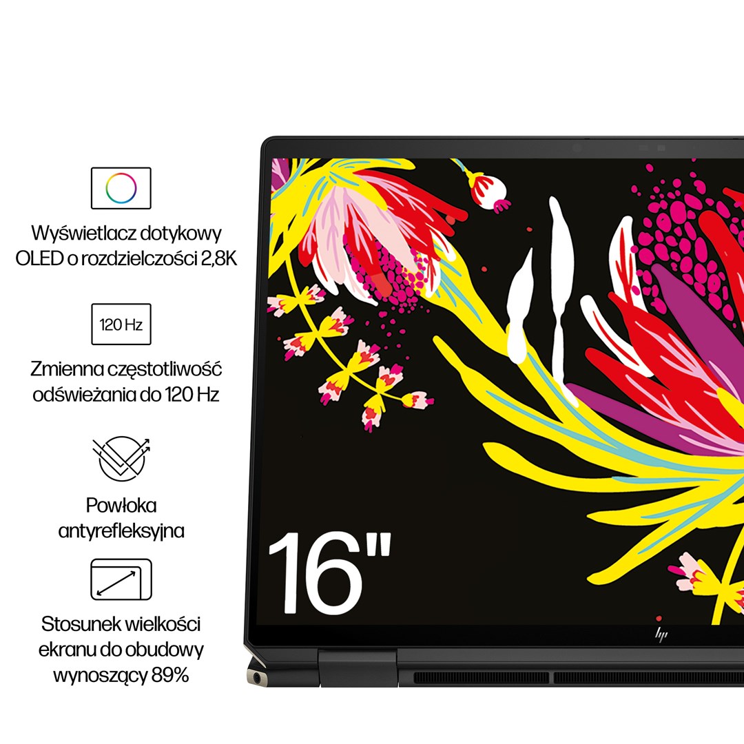 Laptop HP Spectre x360 16-aa0233nw (16", OLED, 2.8K, Intel Core Ultra 7 155H, 16GB, 1TB SSD, NVIDIA GeForce RTX 4050, Windows 11 Pro, Non-HR tipkovnica, Crna)-16