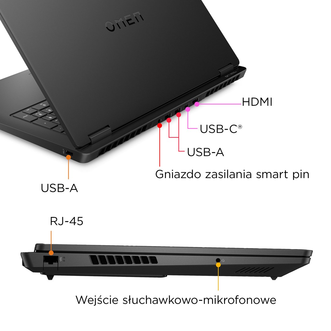 Laptop HP OMEN 17-db0128nw (17.3", IPS, Full HD, AMD Ryzen 5 8645HS, 16GB DDR5, 512GB SSD, NVIDIA GeForce RTX 4060 8GB, Windows 11, Non-HR tipkovnica, Crna)-3