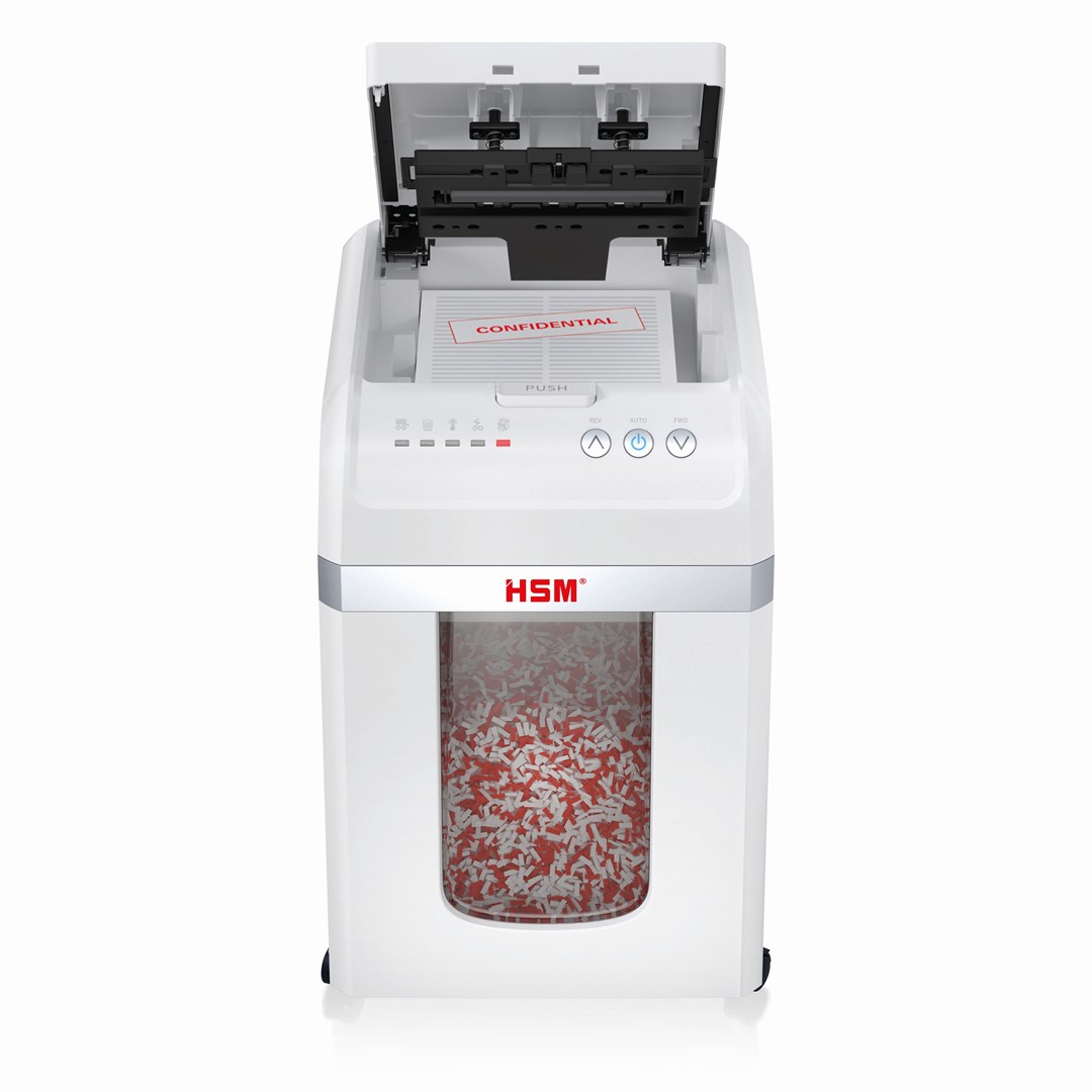 HSM Autofeed X200 paper shredder with automatic feeder, 30 L, P4, 4 x 12 mm-1