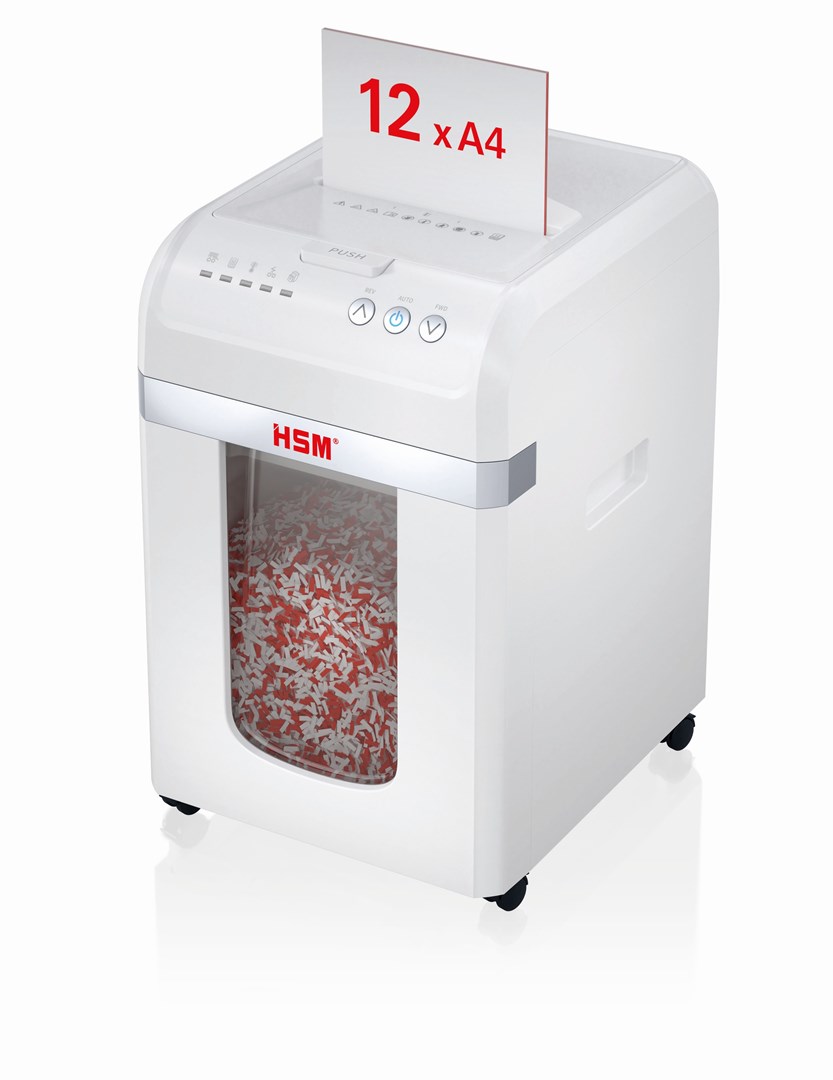 HSM Autofeed X300 paper shredder with automatic feeder, 30 L, P4, 4 x 12 mm-2