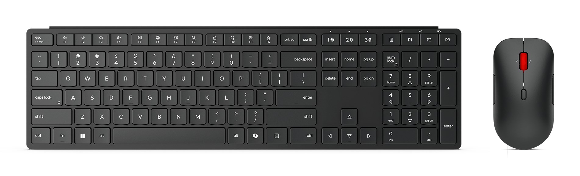 Lenovo 4X31S04810 keyboard Mouse included Office RF Wireless + Bluetooth US English Black