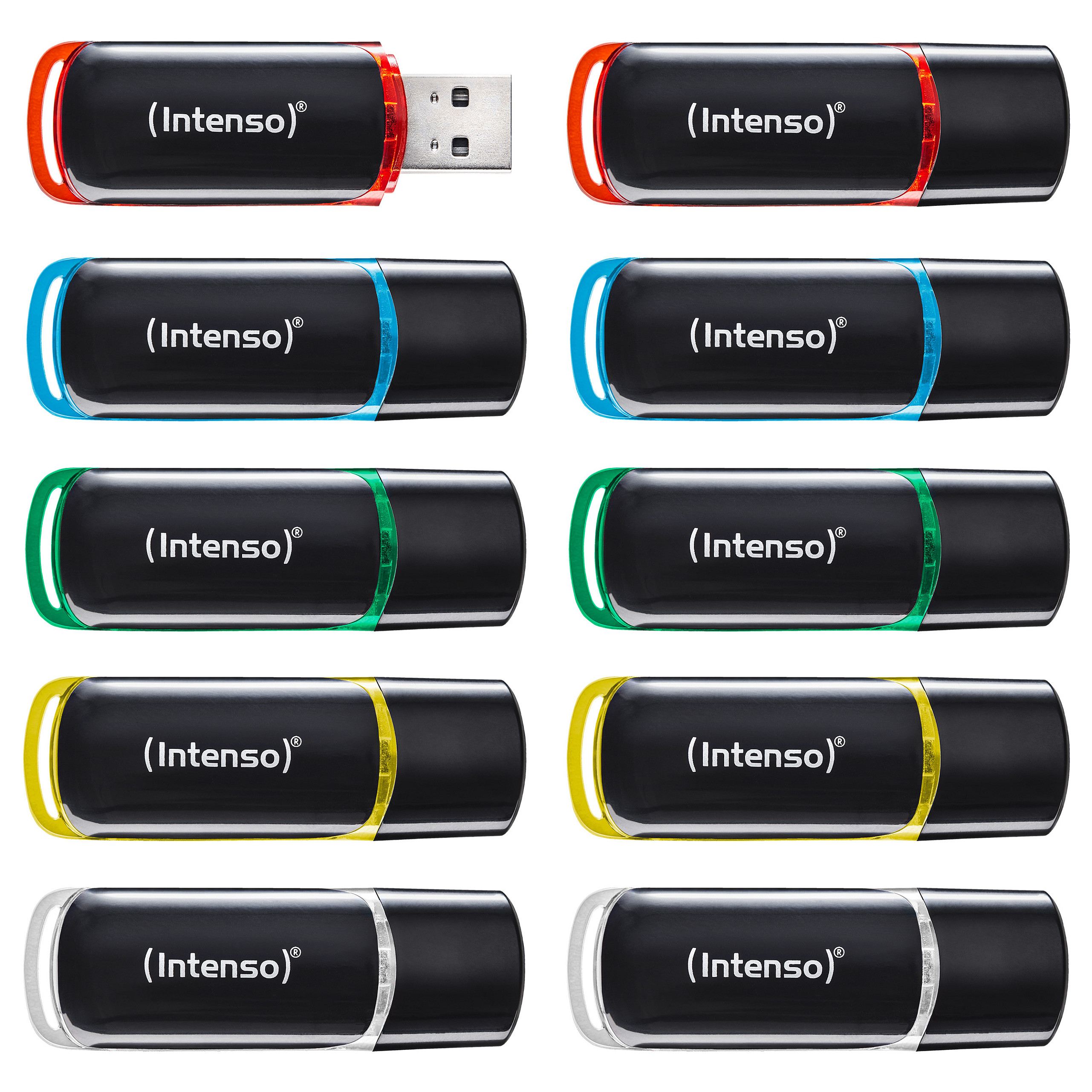 Intenso 3511561 USB flash drive 8 GB USB Type-A 2.0 Black, Red, Green, Transparent, Yellow, Blue