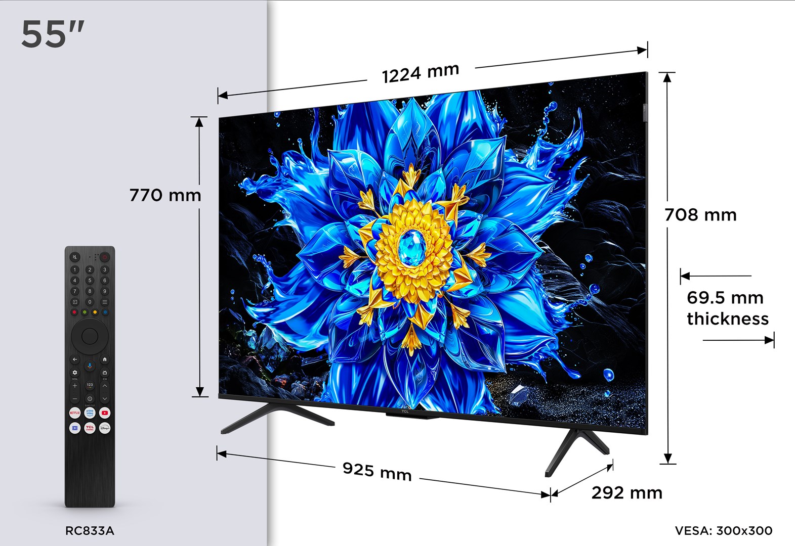 TCL P8L 55P8L TV 139.7 cm (55") 4K Ultra HD Smart TV Wi-Fi Black 450 cd/m²-3