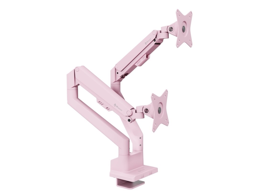 Stalak za dva monitora AROZZI Alzare Neo Duo, roza boja-4