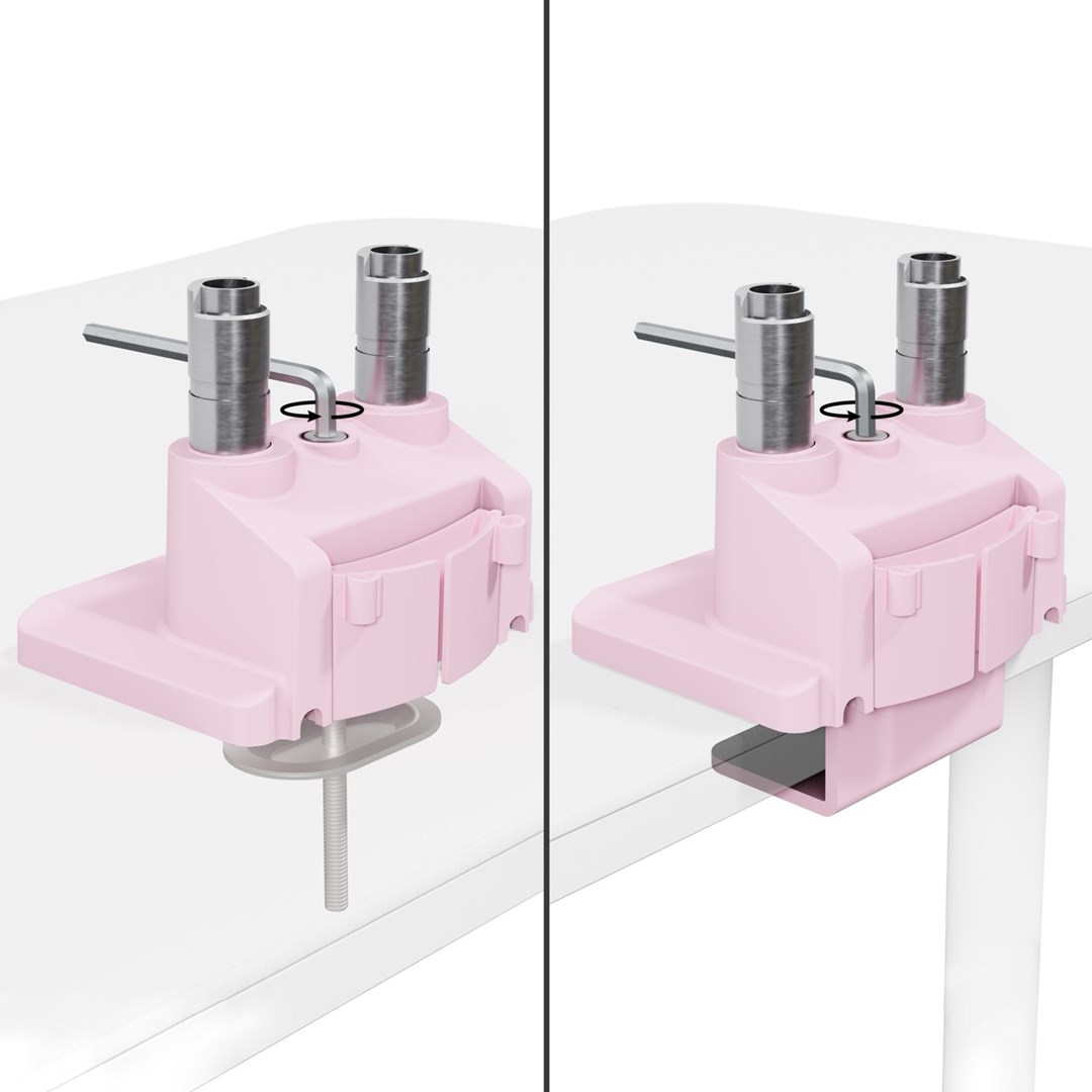Stalak za dva monitora AROZZI Alzare Neo Duo, roza boja-3