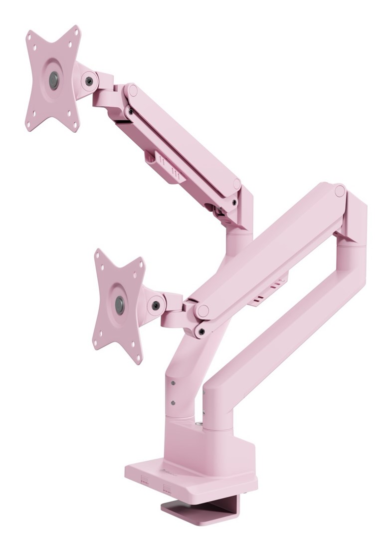 Stalak za dva monitora AROZZI Alzare Neo Duo, roza boja-1