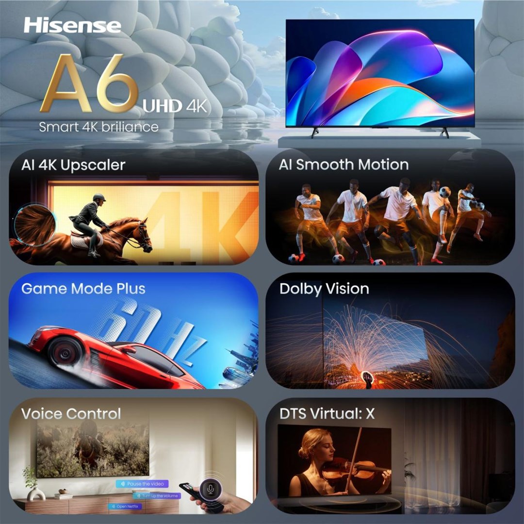 Hisense 43A6S 109.2 cm (43") 4K Ultra HD Smart TV Wi-Fi Black-2