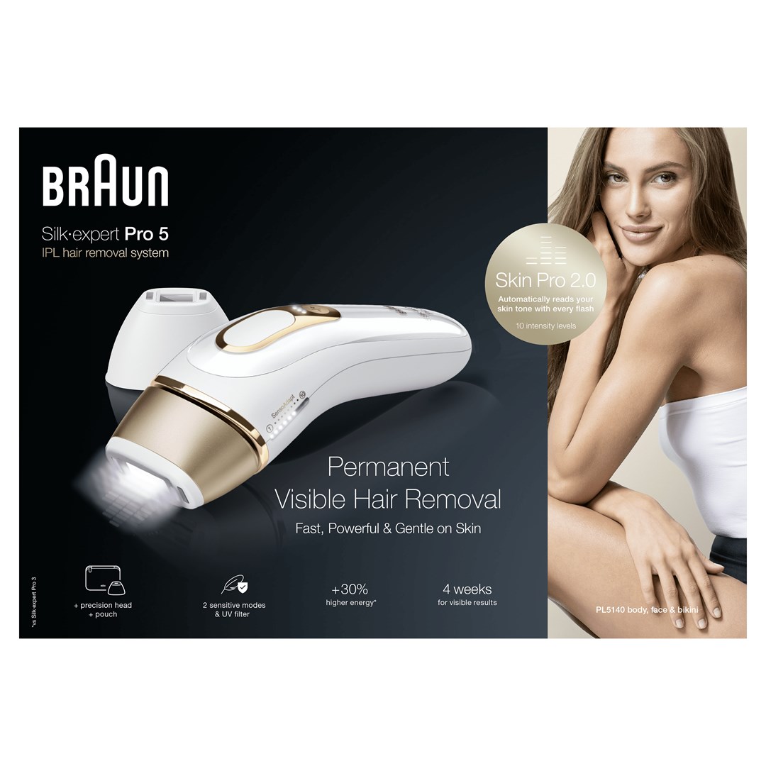 Braun Silk-expert Pro Silk·expert Pro 5 PL5140 Intense pulsed light (IPL) Gold, White-3