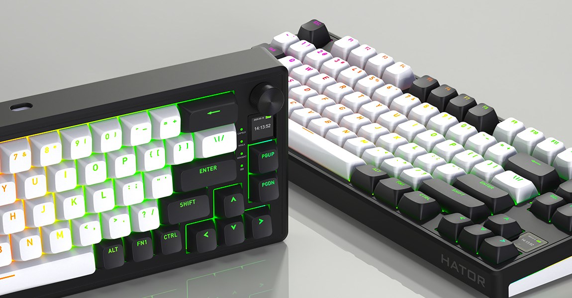 HATOR Skyfall 65 MAG ULTIMA 8K wireless keyboard Gaming USB + RF Wireless + Bluetooth QWERTY US English Black, White-8