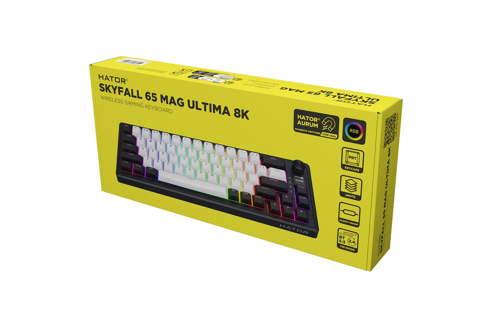 HATOR Skyfall 65 MAG ULTIMA 8K wireless keyboard Gaming USB + RF Wireless + Bluetooth QWERTY US English Black, White-5