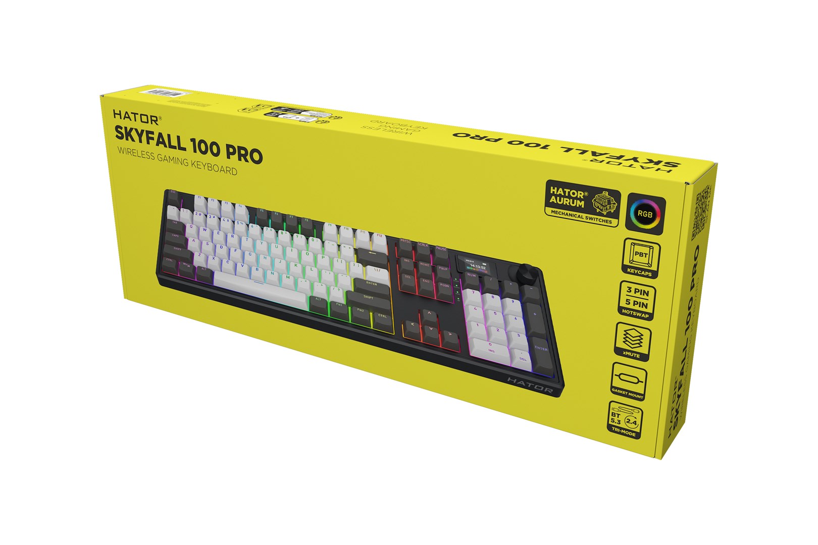 HATOR Skyfall Pro Wireless 100 keyboard Gaming USB + RF Wireless + Bluetooth QWERTY US English Black, Grey-14