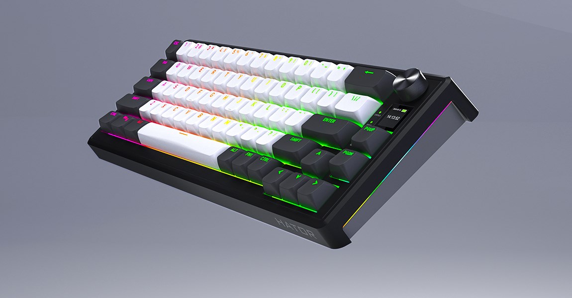 HATOR Skyfall Pro Wireless 100 keyboard Gaming USB + RF Wireless + Bluetooth QWERTY US English Black, Grey-17