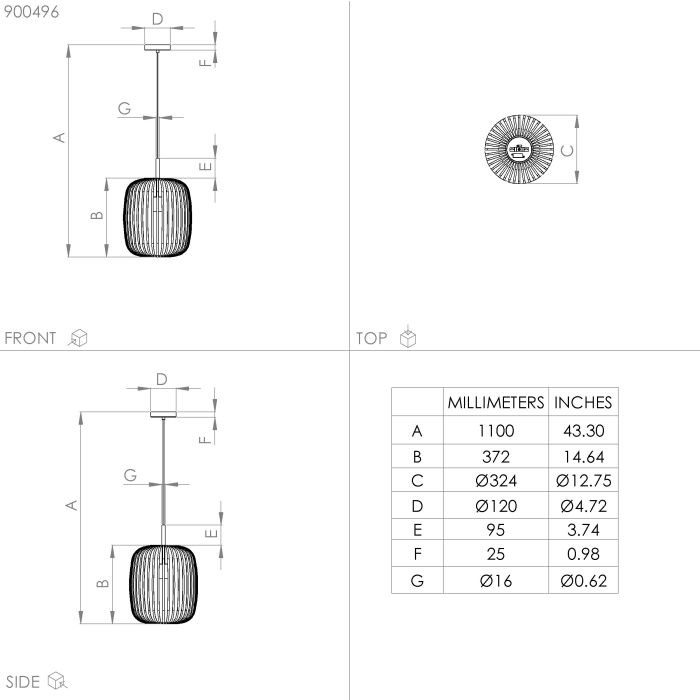 EGLO Romazzina suspension lighting Hard mount E27-3