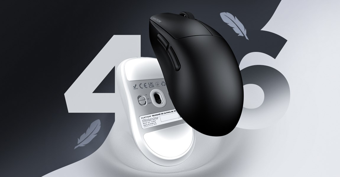Bežični gaming miš HATOR Quasar 3S Ultima 8K Wireless, crna boja-17