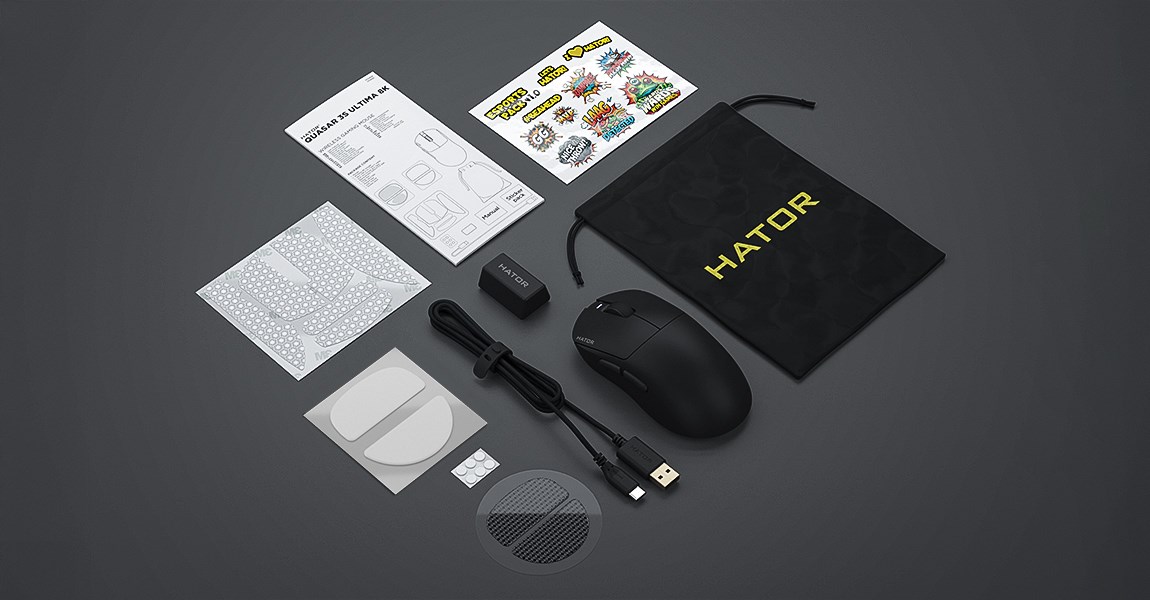 Bežični gaming miš HATOR Quasar 3S Ultima 8K Wireless, crna boja-8