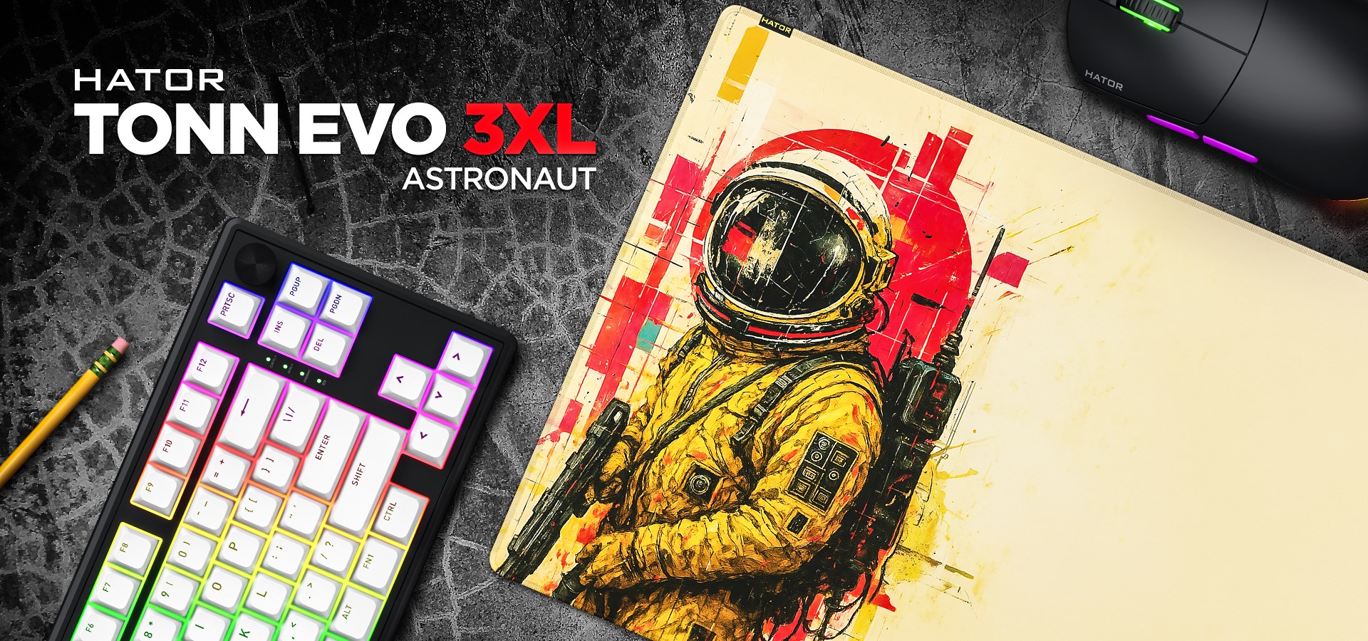 HATOR Tonn EVO 3XL Astronaut Gaming mouse pad Multicolor-9