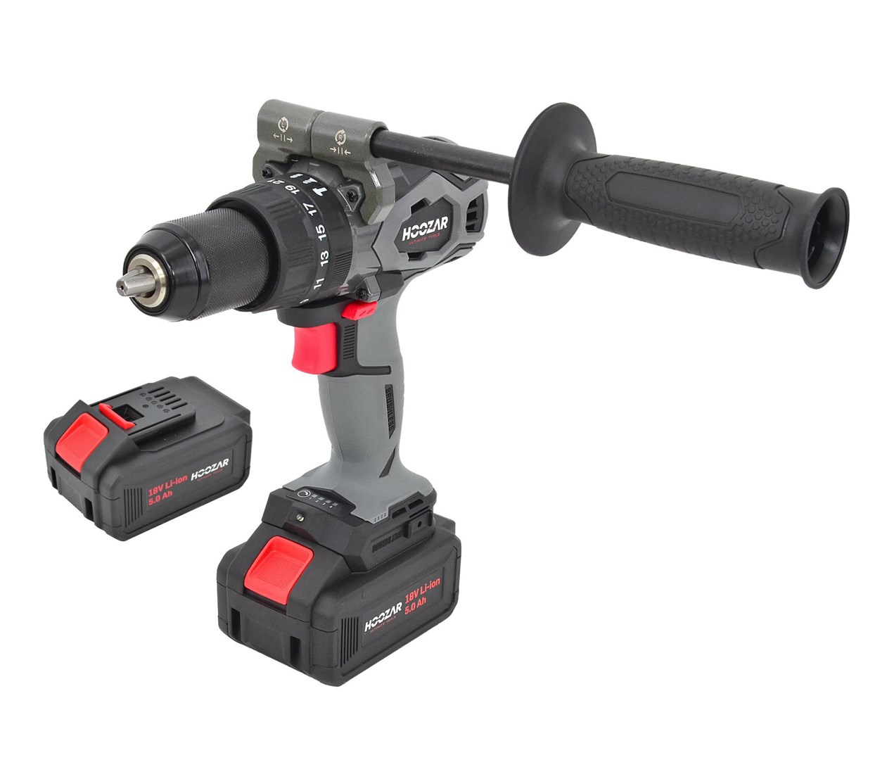 Akumulatorska udarna bušilica HOOZAR CDH135BL-T2 (18V, 135Nm, 2x 5.0Ah)-0