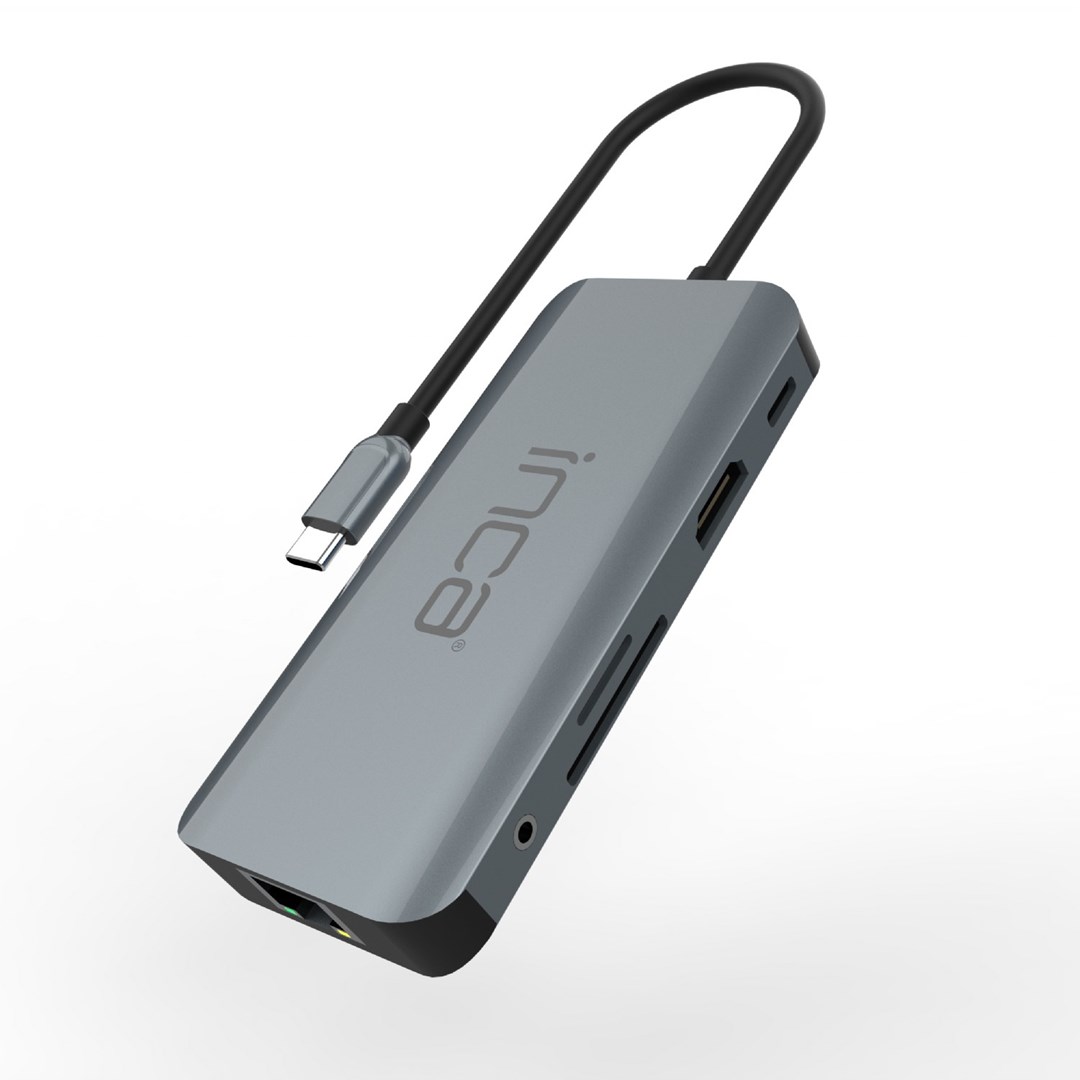 USB-C Hub INCA ITPC-10TX 10-u-1 siva boja