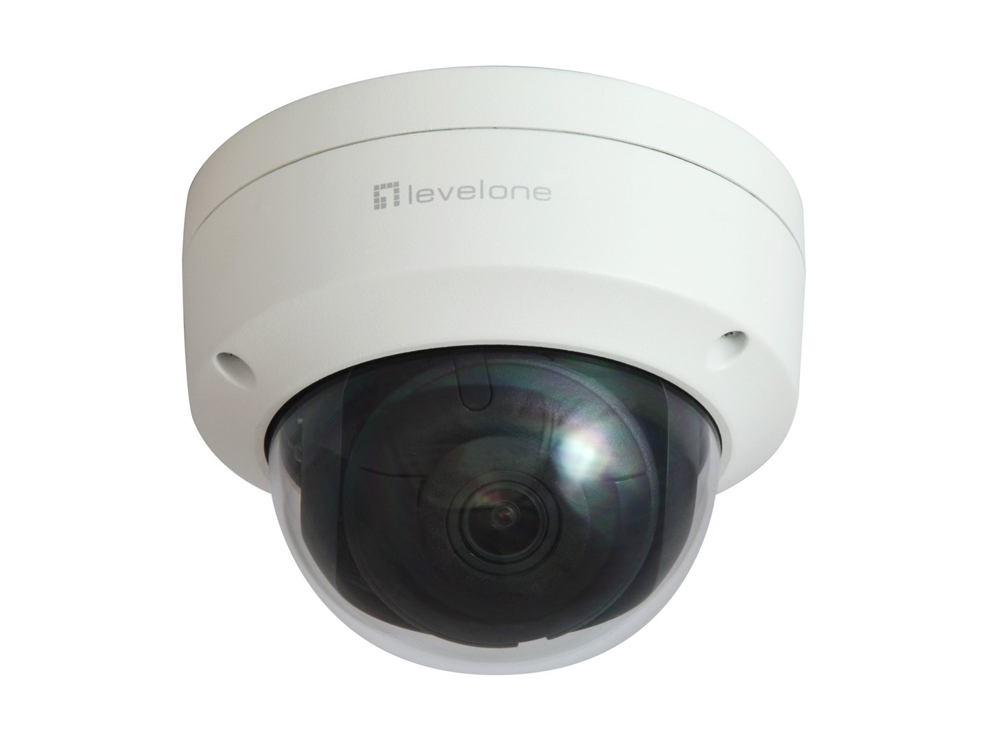 LevelOne GEMINI Fixed Dome IP Network Camera, 4-Megapixel, H.265, 802.3af PoE, IR LEDs, Indoor/Outdoor-0