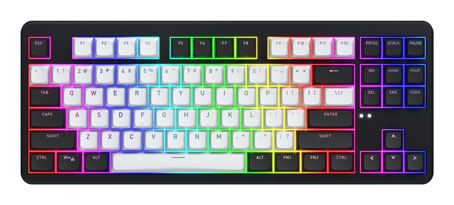 HATOR Rockfall 3 TKL Wireless, black, QMK/VIA, OMA profile white-black keycaps Keyboard - linear mechanical hotswap switches - US - ANSI Layout (HTK850)