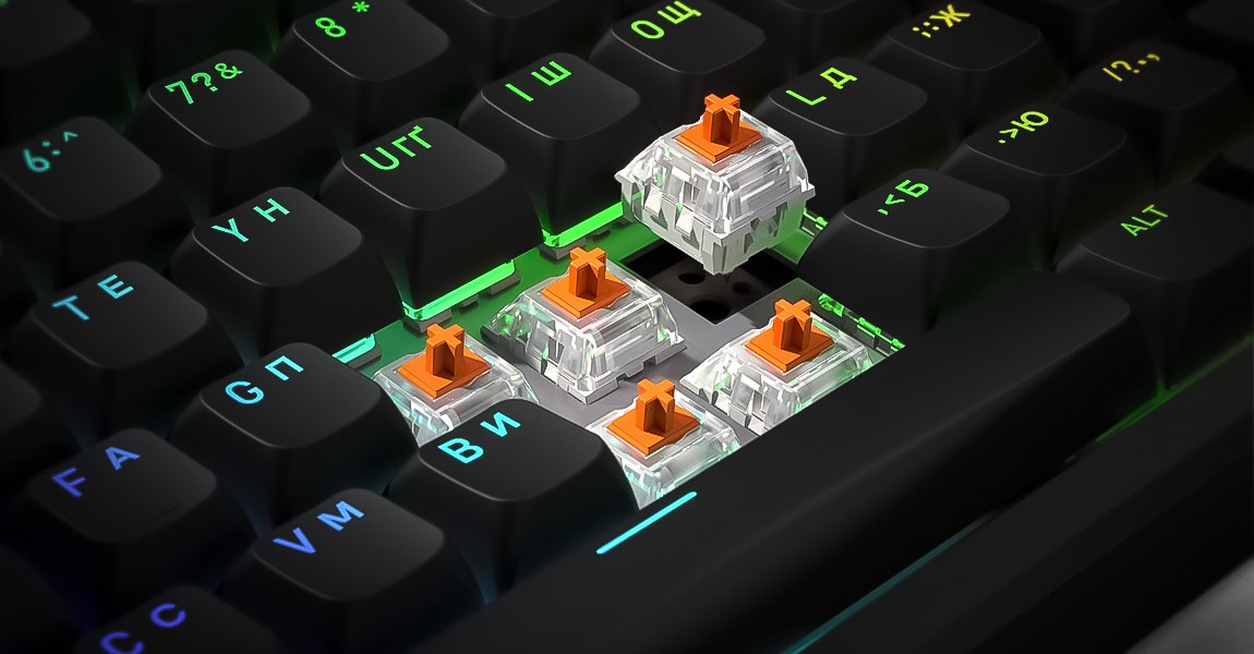 HATOR Rockfall 3 TKL Wireless, black, QMK/VIA, OMA profile white-black keycaps Keyboard - linear mechanical hotswap switches - US - ANSI Layout (HTK850)-19