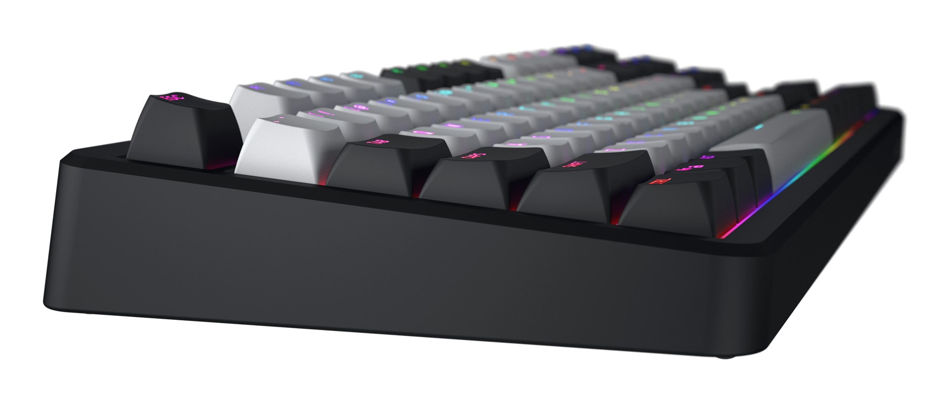 HATOR Rockfall 3 TKL Wireless, black, QMK/VIA, OMA profile white-black keycaps Keyboard - linear mechanical hotswap switches - US - ANSI Layout (HTK850)-4