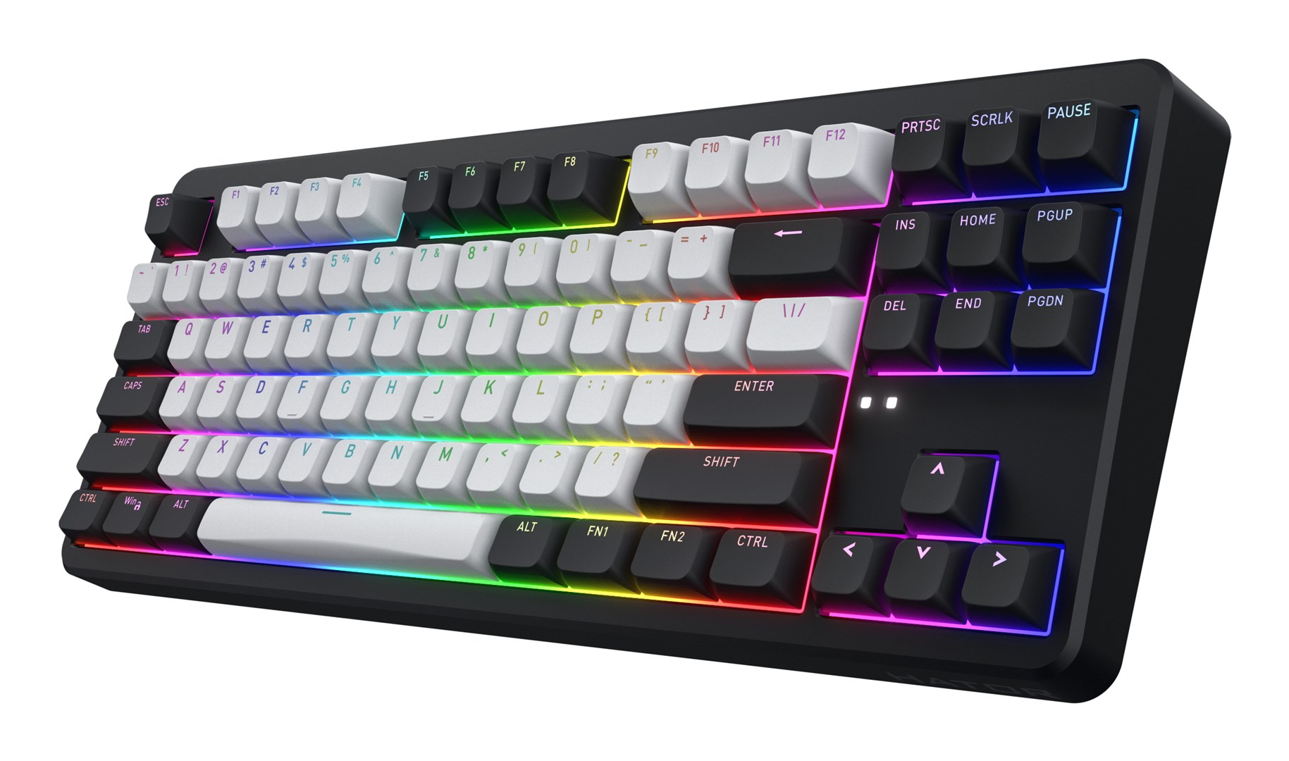 HATOR Rockfall 3 TKL Wireless, black, QMK/VIA, OMA profile white-black keycaps Keyboard - linear mechanical hotswap switches - US - ANSI Layout (HTK850)-2