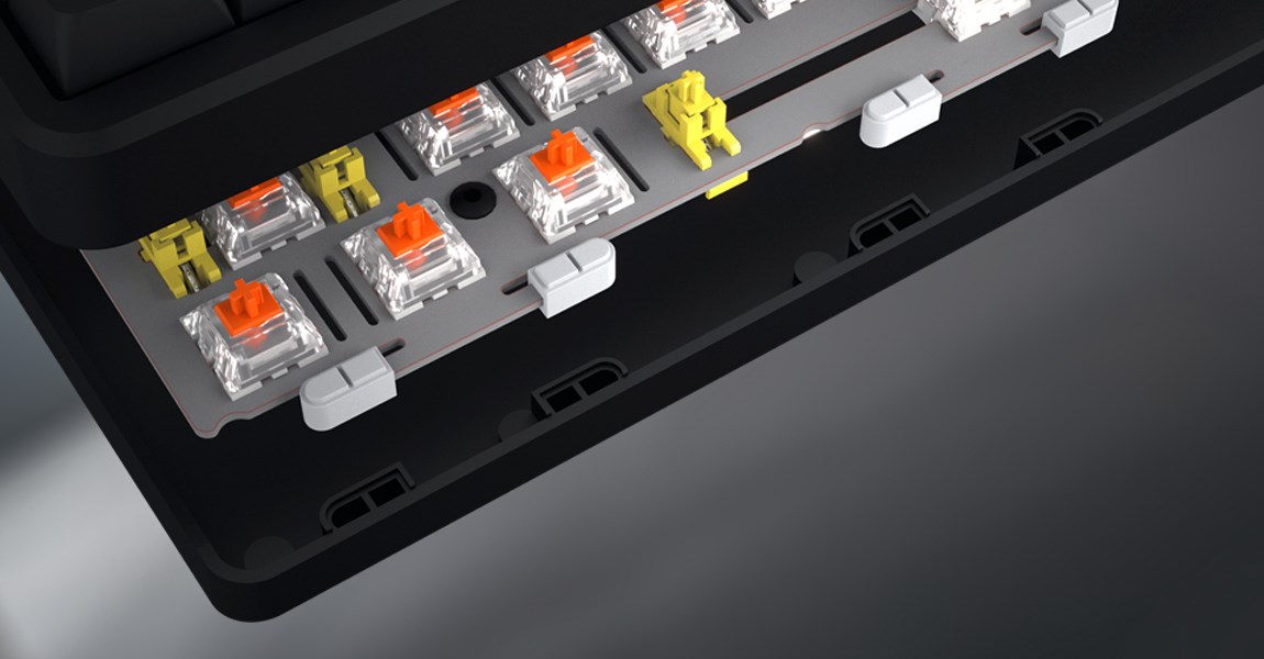 HATOR Rockfall 3 TKL Wireless, black, QMK/VIA, OMA profile white-black keycaps Keyboard - linear mechanical hotswap switches - US - ANSI Layout (HTK850)-8