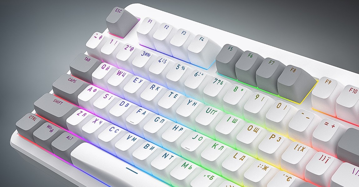 HATOR Rockfall 3 TKL Wireless, black, QMK/VIA, OMA profile white-black keycaps Keyboard - linear mechanical hotswap switches - US - ANSI Layout (HTK850)-9
