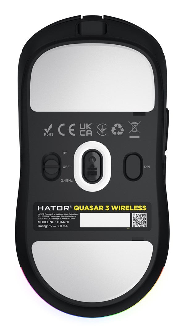 Bežični gaming miš HATOR Quasar 3 Wireless (12000 DPI), crna boja-1