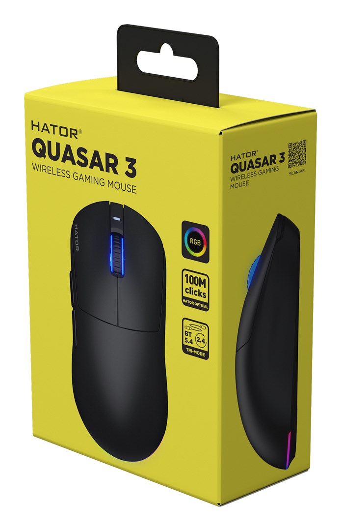 Bežični gaming miš HATOR Quasar 3 Wireless (12000 DPI), crna boja-6