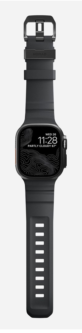 Remen NOMAD Rocky Point Band za Apple Watch (49/45/44/42mm), crna koža, titanij-5