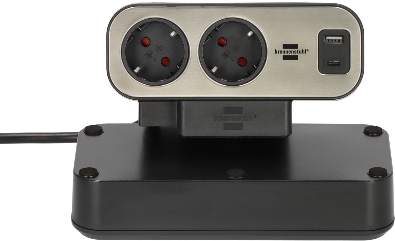 Brennenstuhl 1153580210 power extension 2 m 9 AC outlet(s) Indoor Black, Silver-1