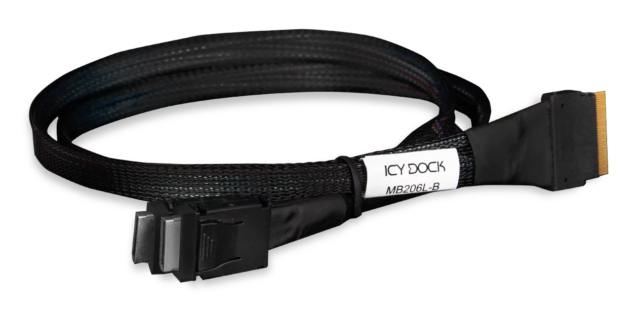 Kabel ICY DOCK MB206L-B SlimSAS 8i na 2x SlimSAS 4i (0.5m)