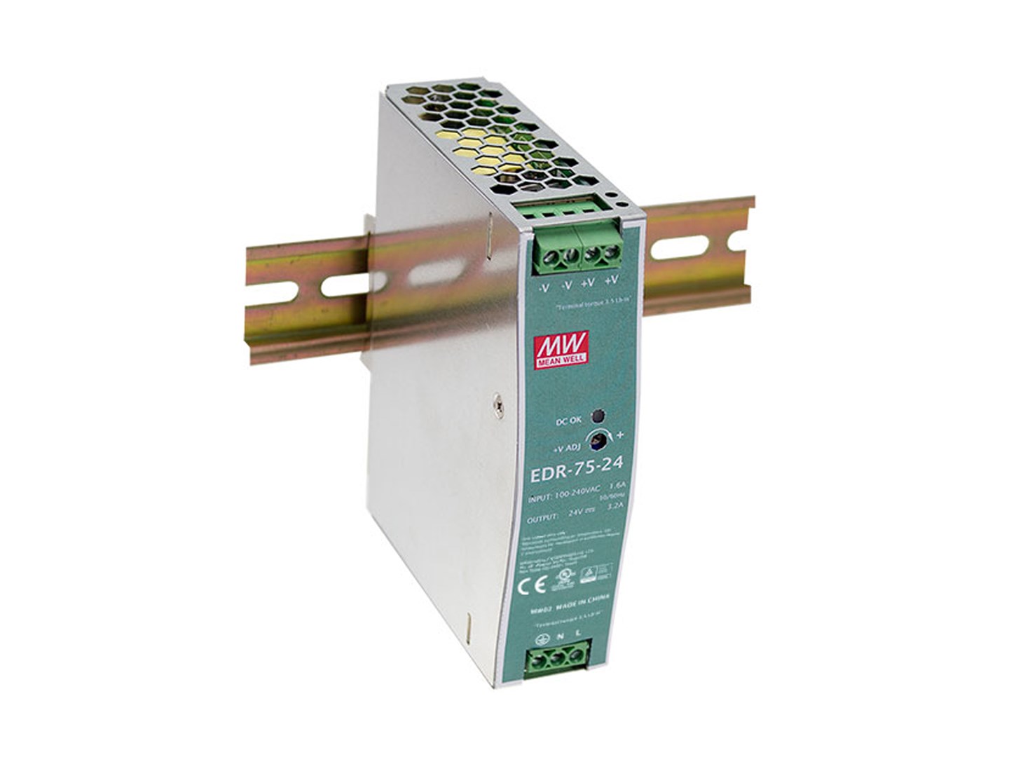 LevelOne 24V DC Industrial Power Supply, 75W, DIN-Rail-0