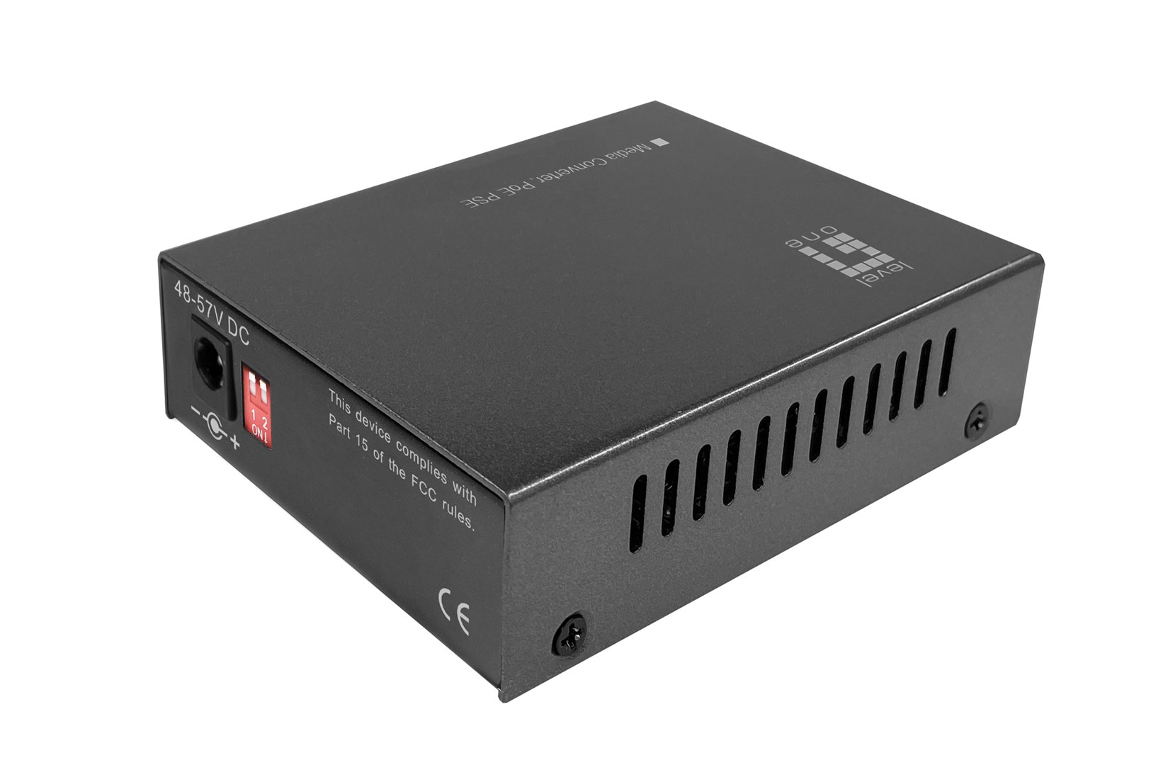 LevelOne RJ45 to SFP Gigabit Media Converter, PoE PSE-2