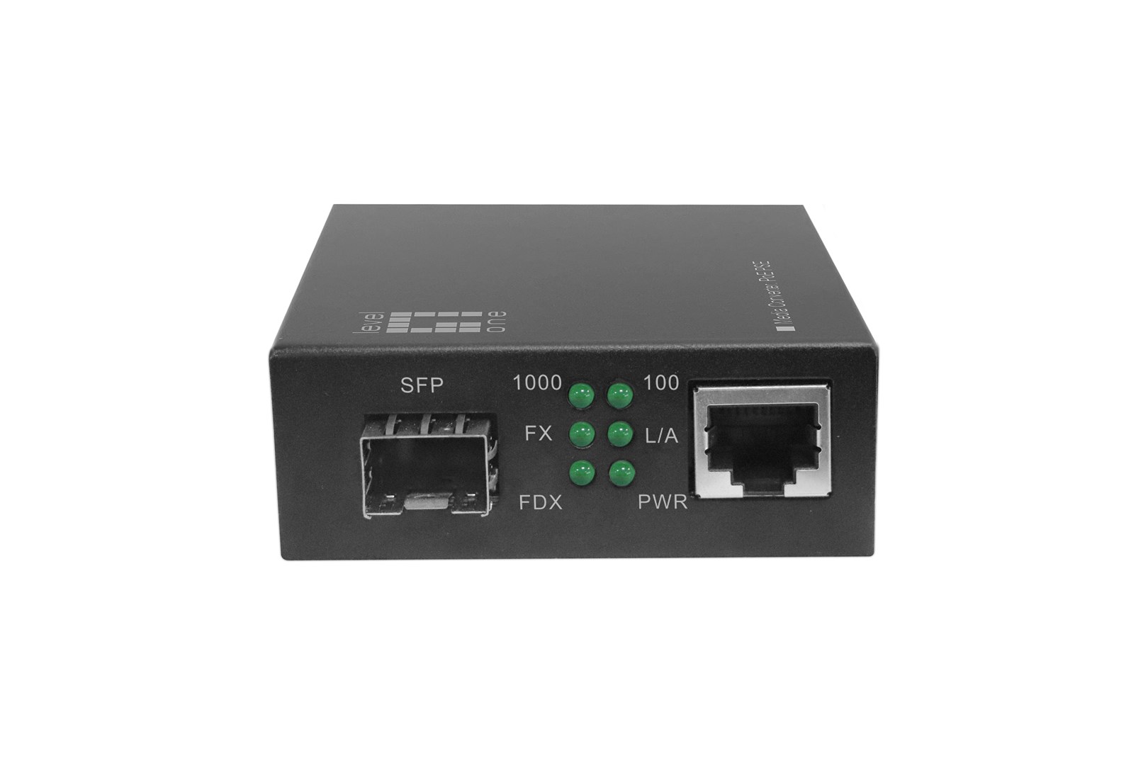 LevelOne RJ45 to SFP Gigabit Media Converter, PoE PSE-4