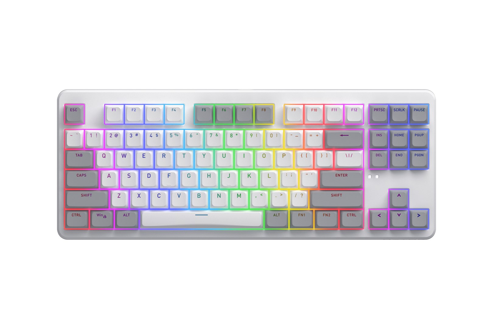HATOR Rockfall 3 TKL Wireless, white, QMK/VIA, OMA profile white-black keycaps Keyboard - linear mechanical hotswap switches - US - ANSI Layout-0